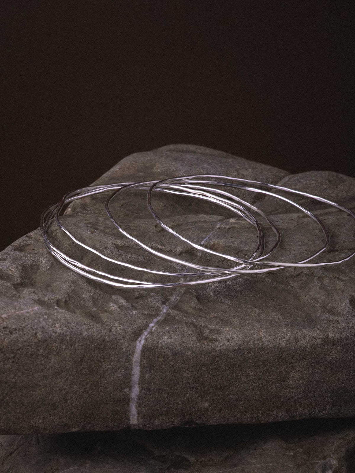 CLEOPATRA SILVER BANGLES - Set of 5