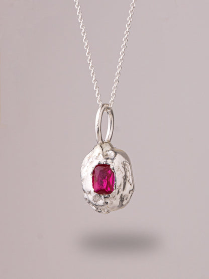 PETRA SILVER NECKLACE - Φούξια
