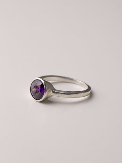 MELODY SILVER RING - Purple