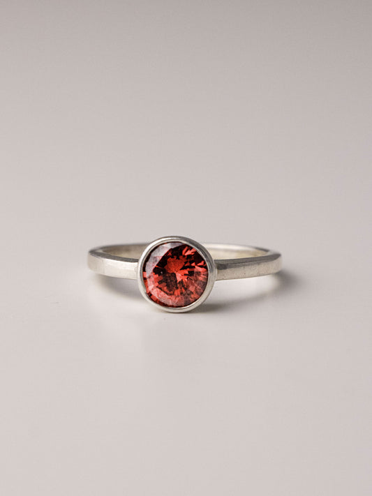 MELODY SILVER RING - Red