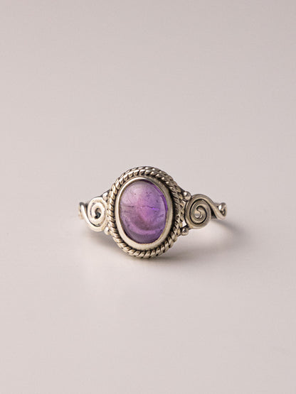 SELENE SILVER RING - Amethyst