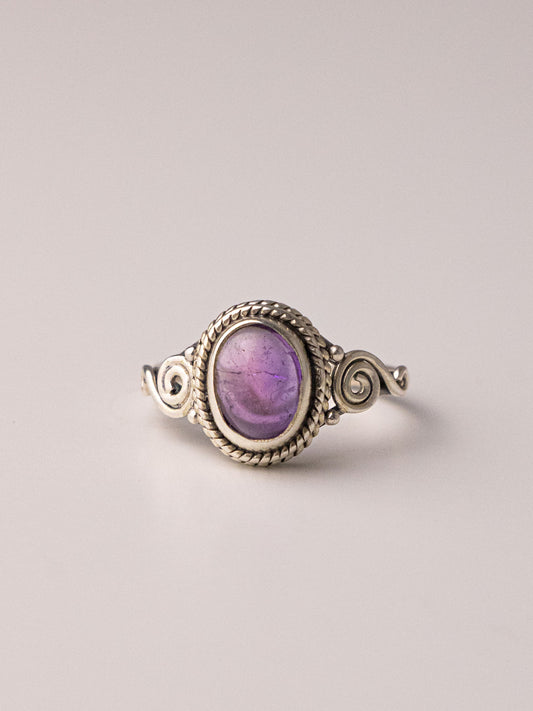 SELENE SILVER RING - Amethyst