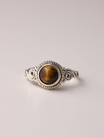 LUNAIRE SILVER RING - Tiger's Eye