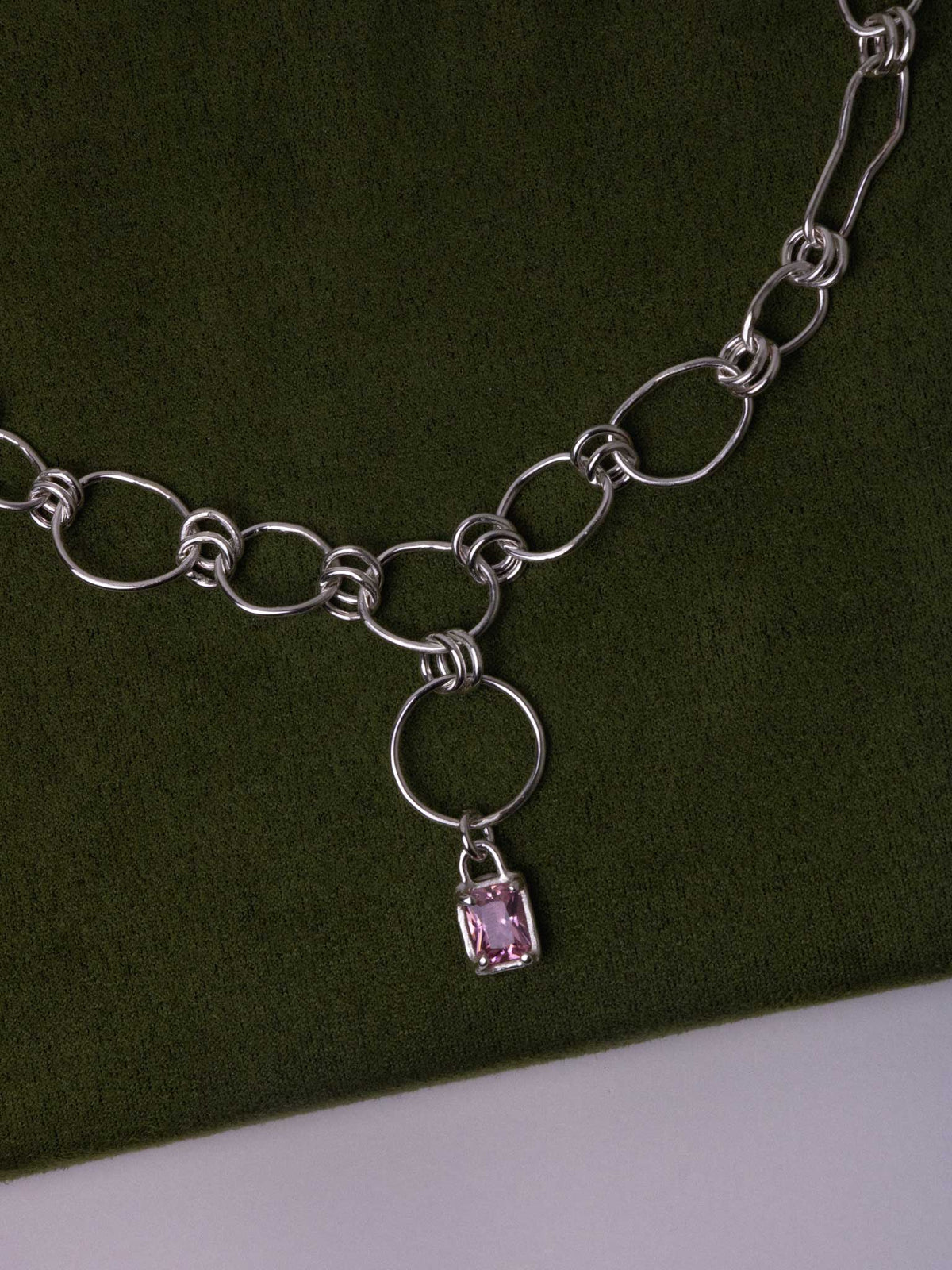 MESSALINA SILVER CHAIN - Ροζ
