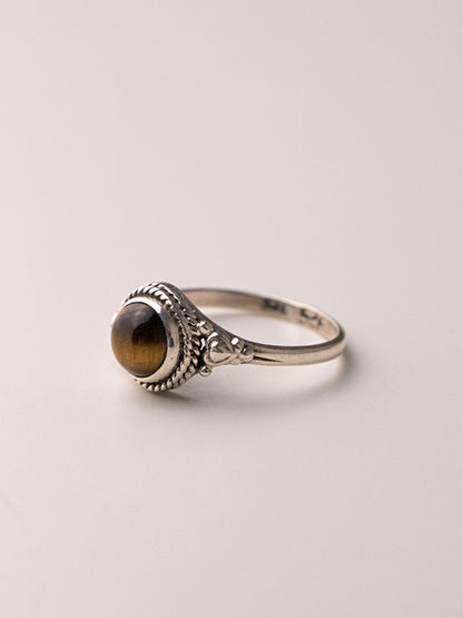 SOLENE SILVER RING - Tiger's Eye