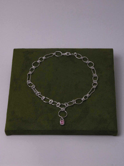 MESSALINA SILVER CHAIN - Ροζ