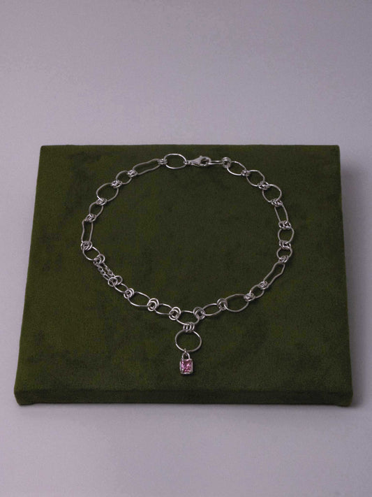MESSALINA SILVER CHAIN - Ροζ