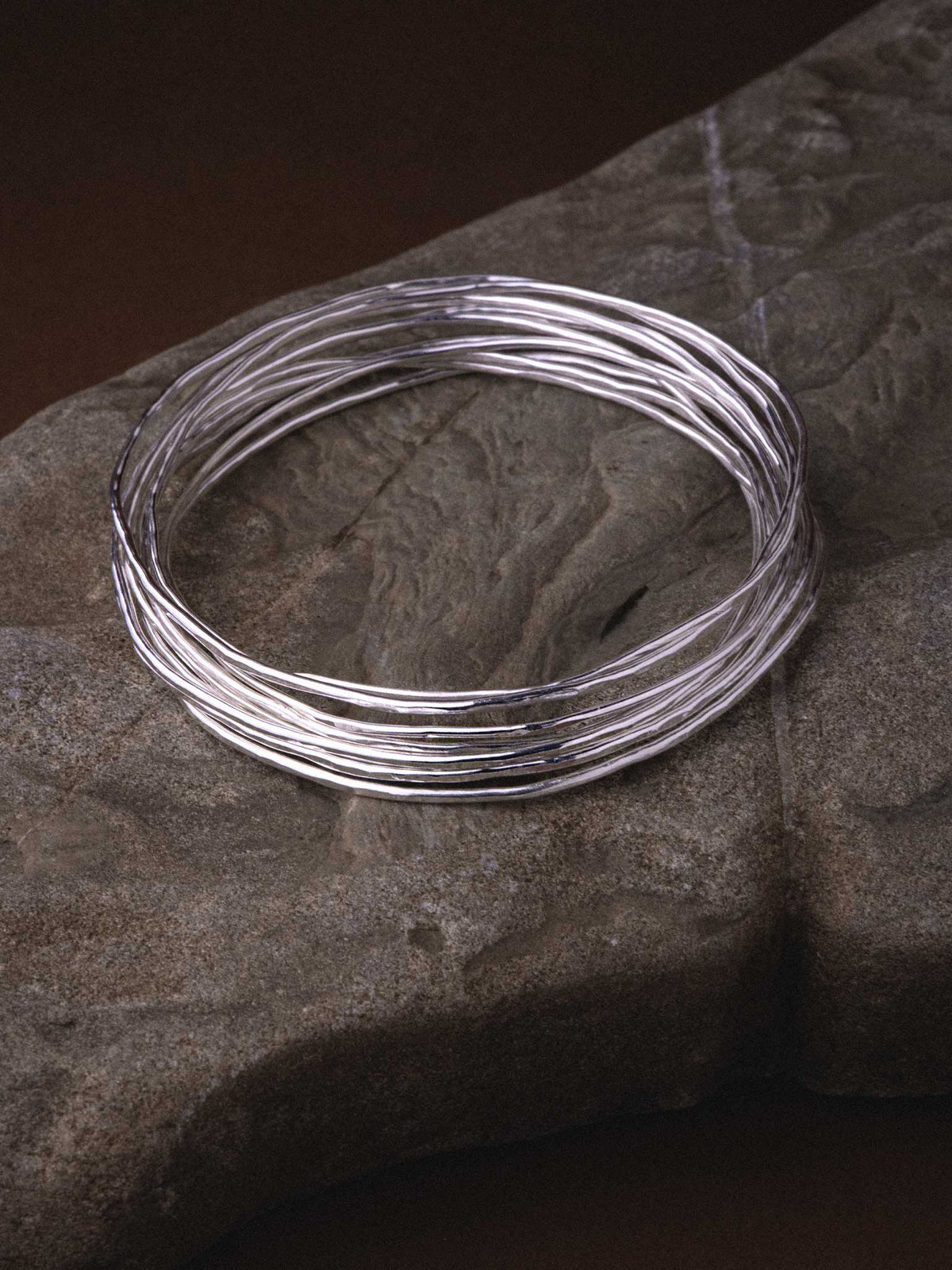 NEFERTITI SILVER BANGLES - SET OF 10