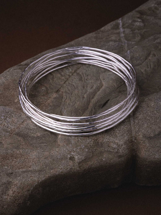 NEFERTITI SILVER BANGLES - SET OF 10