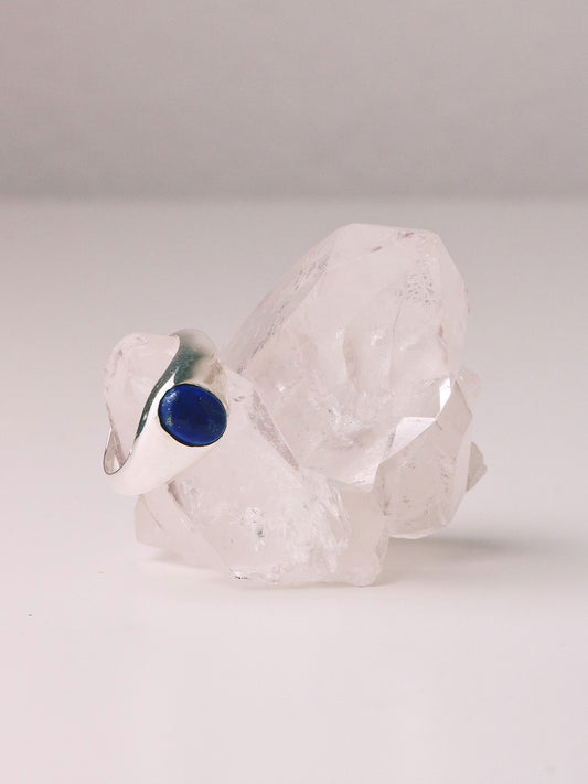 SILVER SPACE RING - LAPIS LAZULI