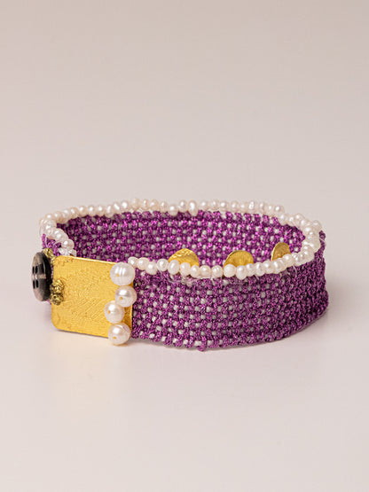 KYRA SILVER BRACELET - Μωβ