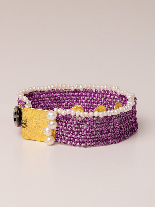 KYRA SILVER BRACELET - Μωβ