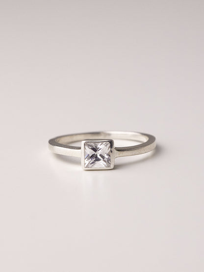 PHOENIX SILVER RING - White